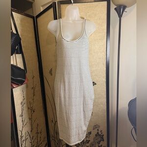 Victoria's Secret Black and White Striped Midi Dress